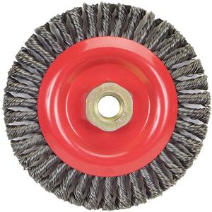 Stringer Bead Knot Wire Brush For Angle Grinders - 5", 0.02", Steel, 5/8"-11, 12000