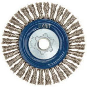 Stringer Bead Knot Wire Brush For Angle Grinders - 5", 0.02", Stainless Steel, 5/8"-11, 12000