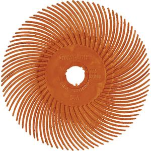 Scotch-Brite™ Type C Precision Radial Bristle Brush PN-RB - 80+, Ceramic, 2", 25000 RPM, Orange, Type C (Curved), 3/8"