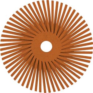 Scotch-Brite™ Type A Precision Radial Bristle Brush PN-RB - 80+, Ceramic, 3", 20000 RPM, Orange, Type A (Angled), 3/8"