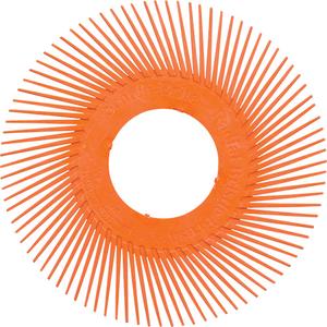 Scotch-Brite™ Type A Precision Radial Bristle Brush PN-RB without Adapter - 80+, Ceramic, 6", 6000 RPM, Orange, Type A (Angled)