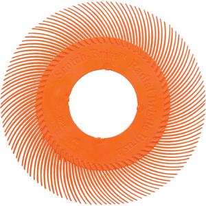 Scotch-Brite™ Type C Precision Radial Bristle Brush PN-RB without Adapter - 80+, Ceramic, 6", 6000 RPM, Orange, Type C (Curved)