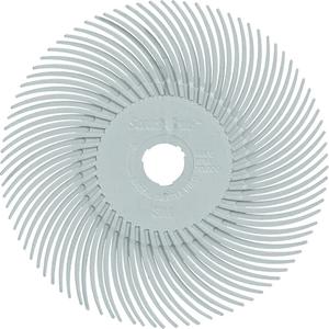 Scotch-Brite™ Type C Precision Radial Bristle Brush PN-RB - 120+, Ceramic, 3", 20000 RPM, Grey, Type C (Curved), 3/8"