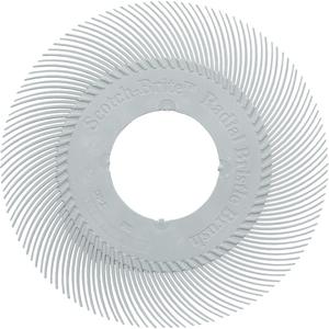 Scotch-Brite™ Type C Precision Radial Bristle Brush PN-RB without Adapter - 120+, Ceramic, 6", 6000 RPM, Grey, Type C (Curved)