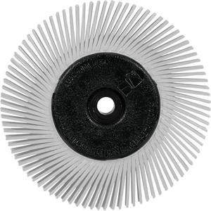 Scotch-Brite™ Type A Precision Radial Bristle Brush PN-RB with Adapter - 120+, Ceramic, 6", 6000 RPM, Grey, Type A (Angled), 1"