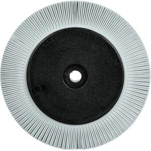 Scotch-Brite™ Type S Precision Radial Bristle Brush PN-RB with Flange - 120+, Ceramic, 8", 6000 RPM, Grey, Type S (Straight), 1-1/4"