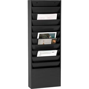 Literature Storage Racks - Stationary, 11, Steel, Black, 36", 13-1/4", 4-1/8"