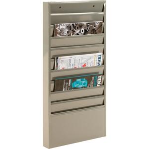 Literature Storage Racks - Stationary, 10, Steel, Tan, 26-1/4", 13-1/8", 2"
