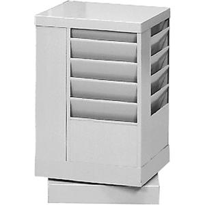 Literature Storage Racks - Rotating, 20, Steel, Grey, 21-1/4", 14-1/8", 14-1/8"
