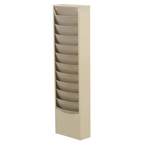 Literature Storage Racks - Stationary, 11, Steel, Tan, 36", 9-3/4", 4-1/8"