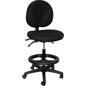 Ergonomic Steno Chair - Black, Fabric, 250 lbs., 23" - 33", 20", 18-1/2", Adjustable, Drafting, 16" x 16"