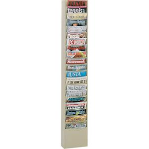 Literature Rack - Wall Mount, 20, Steel, Tan, 58", 9-3/4", 4-1/8", 3000 Sheets, Glossy Powder Coating, 24