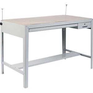 Precision Drafting Table Base - 56-3/8", Grey, 56-1/2", 30-1/2", 35-1/2", Steel