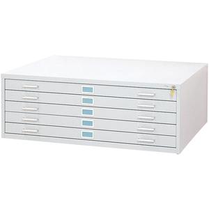 Steel Plan Files-5 Drawer - 5, 53-3/8", 41-3/8", 16-1/2", White, 38", 2.125", 50"