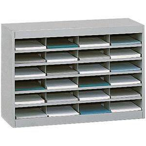 Heavy-duty Literature Organizers - Stationary, 24, Steel, Grey, 25-3/4", 37-1/2", 12-3/4"