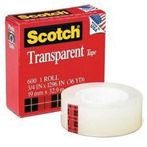 Transparent Tape - 12 mm (47/100"), 33 m (108'), TRANSPARENT TAPE Scotch 600 series, Highland 500 series