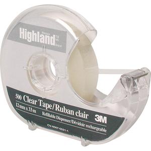 Transparent Tape - 12 mm (47/100"), 33 m (108'), TRANSPARENT TAPE Scotch 600 series, Highland 500 series