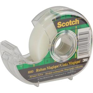 Transparent & Invisible Tape (Magic Tape) - 19 mm (3/4"), 32.9 m (108'), 18 mm x 33 m w/Dispenser