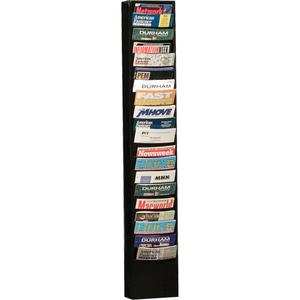 Literature Storage Racks - Stationary, 20, Steel, Black, 58", 9-3/4", 4-1/8"