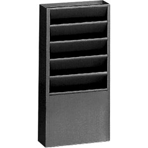 Literature Storage Racks - Stationary, 5, Steel, Black, 21", 9-3/4", 4-1/8"
