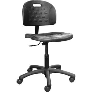 Ergonomic Industrial Shop Seating - Black, Polyurethane, 275 lbs., 32-1/2", 21", 20-1/2", 18", 17", 12"