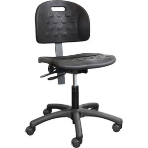 Ergonomic Industrial Shop Seating - Black, Polyurethane, 275 lbs., 32-1/2", 21", 20-1/2", 18", 17", 12"