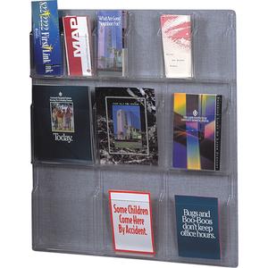 Literature Displays - Wall Mount, 6, Plastic, Clear, 34-3/4", 30", 34-3/4"
