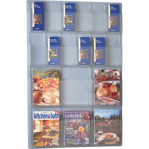 Literature Displays - Wall Mount, 6, Plastic, Clear, 45", 30", 45"
