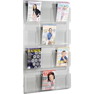 Literature Displays - Wall Mount, 12, Plastic, Clear, 49", 30", 2"