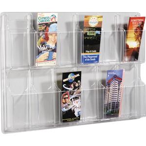 Literature Displays - Wall Mount, 12, Plastic, Clear, 20-3/8", 30", 2"