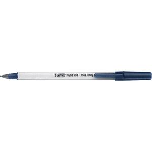 Bic® Round Stic™ Ball Point Pen - Black, 0.8 mm, Non Rubberized, Non Retractable