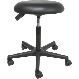 Pneumatic Swivel Stools - Black, Vinyl, 275 lbs., 23-3/4", 20", Adjustable, Mobile