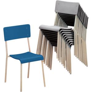 Ventura Stacking Chair - Blue, Plastic, Beige, Navy