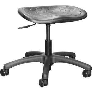 Shoptech Ergonomic Industrial Stools - Black, Polyurethane, 275 lbs., 16" - 21-1/2", 19", Adjustable, Mobile