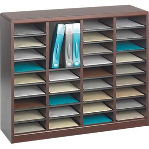 E-Z Stor® Literature Organizer - Stationary, 36, Wood, Brown, 32-1/2", 40", 3/4"