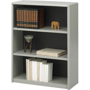 Value Mate® Steel Bookcase - Steel, Grey, 3, 41", 31-1/4", 13-1/2"