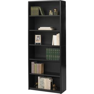 Value Mate® Steel Bookcase - Steel, Black, 6, 80", 31-1/4", 13-1/2"