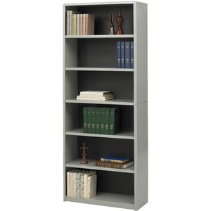 Value Mate® Steel Bookcase - Steel, Grey, 6, 80", 31-1/4", 13-1/2"