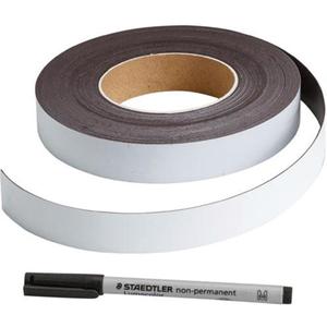 Write-On Magnetic Label - Magnetic, 600", 1", Roll, White