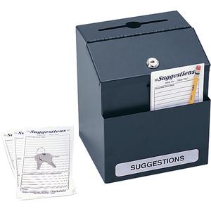 Suggestion Boxes - Black, Steel, 8-1/2", 6", 7-1/8"