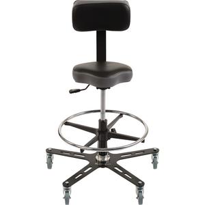 TF150 Ergonomic Chair - Black, Vinyl, 12-3/4", 9", 3" Rubber, 12" - 14"