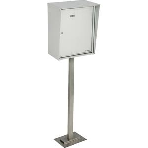 Collecting Boxes - Aluminum, 1, 21", 12-7/8", Pedestal, Outdoor, Vertical, Front, 12 7/8" W x 21" H, 8", 14 5/8" W x 23 3/4" H