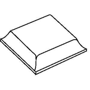 Bumpon™ Tapered Square Protective Bumpers - 0.50" X 0.14", White, Black, Polyurethane, 1000