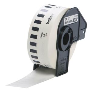 Tape Cartridge for P-touch® Labeling System - 12 mm, Black on White, 100', 1/2", Paper Tape