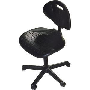 Heavy-Duty Ergonomic Seating - Black, Polyurethane, 250 lbs., Ergonomic seating with carpet casters, 23" - 33"