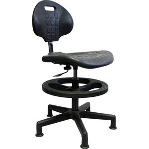 Heavy-Duty Ergonomic Seating - Black, Polyurethane, 250 lbs., Ergonomic seating with glides, 16" - 22"