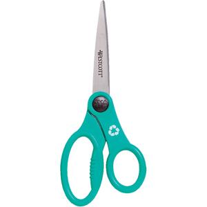 KleenEarth® Recycled Scissors - 8", Rings, Offset, Green