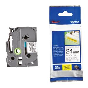 Laminated Industrial Tape - 24 mm, Black on White, 13'