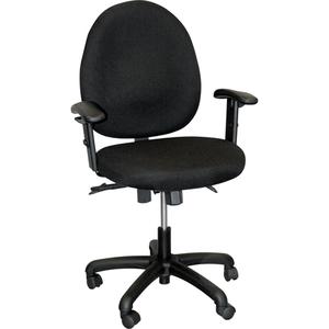 900 Series Mid-Back Ergonomic Steno Chair - Black, Fabric, 250 lbs., 22", 20", 18-1/2", Adjustable, Drafting