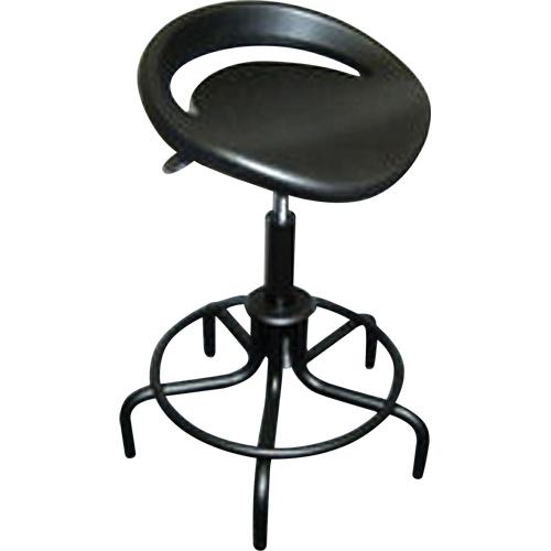 6000 Series Oversized Stool - Black, Polyurethane, 250 lbs., 25" - 30", 17", 17", Adjustable, Stationary